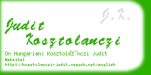 judit kosztolanczi business card